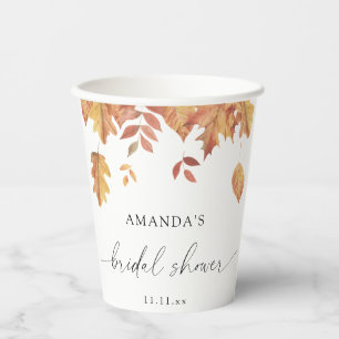 Falling leaves bridal shower paper cups