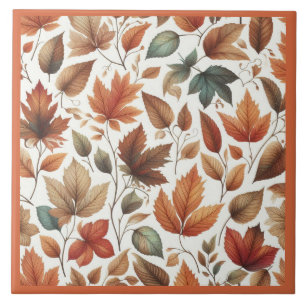 Falling leaves ceramic tile