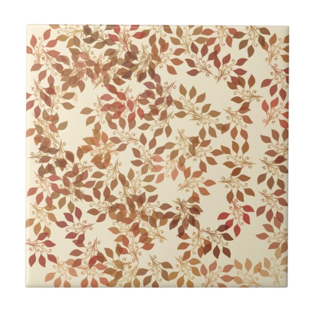 Falling Leaves Ceramic Tile (Front)