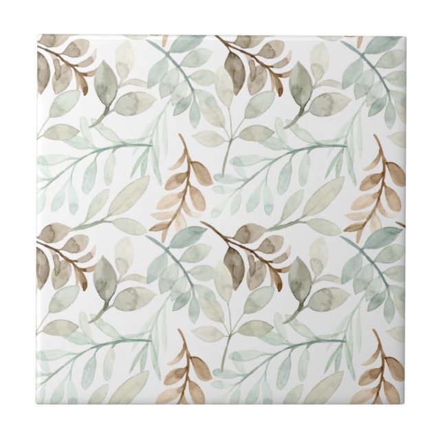Falling leaves ceramic tile (Front)