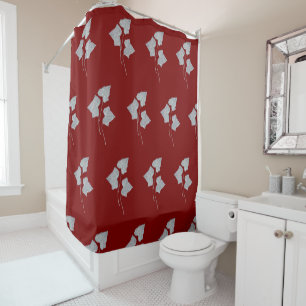 Falling Leaves Cinnamon Red Shower Curtain