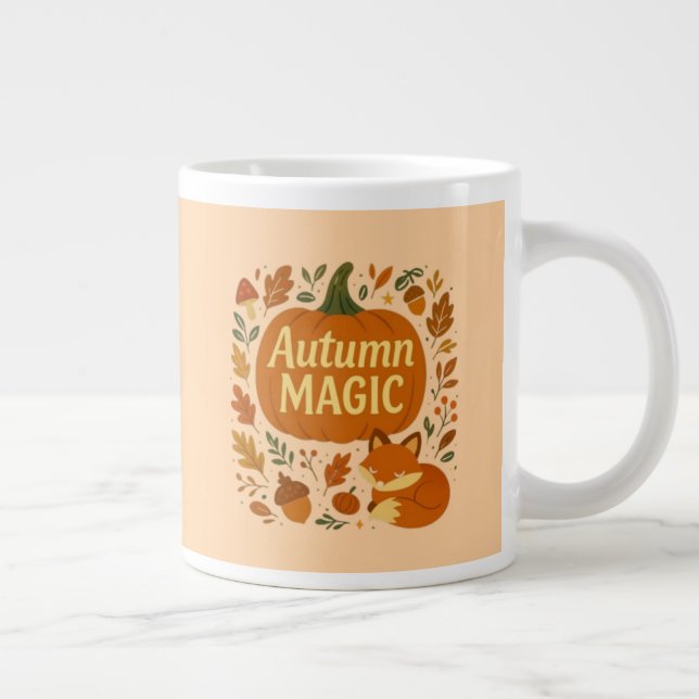 Falling Leaves Cosy Autumn Coffee Mug (Right)