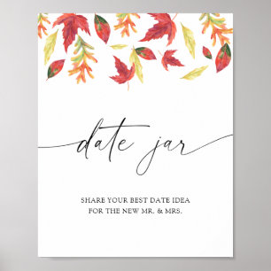 Falling leaves - date night ideas. Date jar bridal Poster