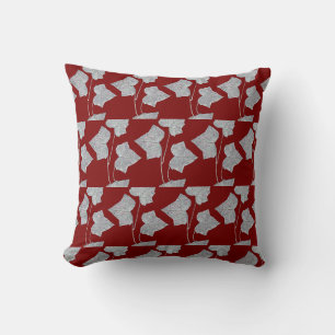 Falling Leaves Dk Red Cushion