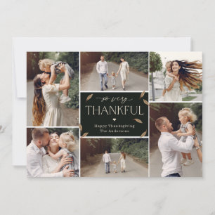 Falling Leaves Editable Colour Thanksgiving Collag Holiday Card