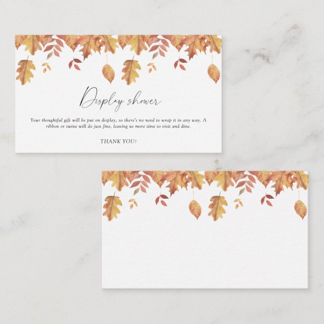 Falling leaves elegant - display shower enclosure card (Front/Back)