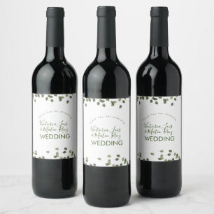 Falling Leaves Fall Autumn Greenery Thank You   Wine Label