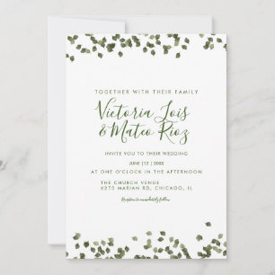 Falling Leaves Fall Autumn Watercolor Wedding Invitation