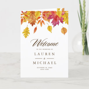 Falling Leaves Garland Autumn Wedding Booklet Program