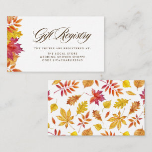 Falling Leaves Garland Autumn Wedding Registry Enclosure Card