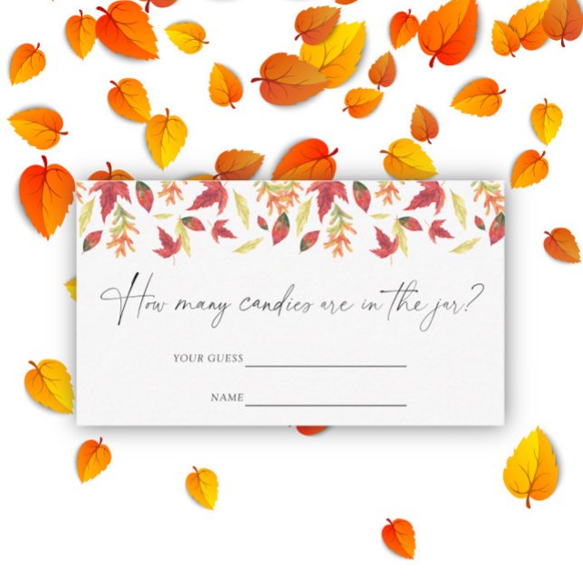 Falling leaves - Guess how many candies game Enclosure Card (Creator Uploaded)