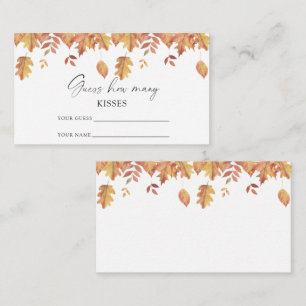 Falling leaves - guess how many kisses bridal game enclosure card