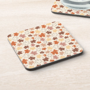 Falling leaves in natural earth autumn design coaster