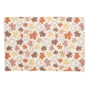 Falling leaves in natural earth autumn design pillowcase
