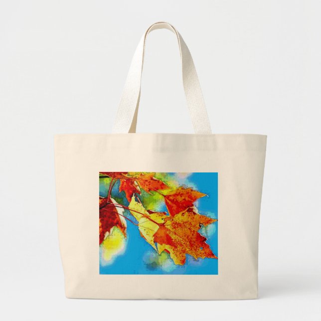 Falling Leaves Large Tote Bag (Front)