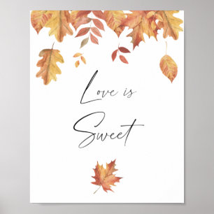Falling leaves - love is sweet take a treat poster