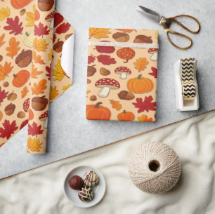 Falling Leaves Magic Peaceful Autumn Wrapping Paper