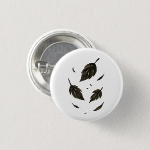 Falling Leaves – Minimalist Ink Nature on 3 Cm Round Badge