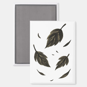 Falling Leaves – Minimalist Ink Nature on  Magnet