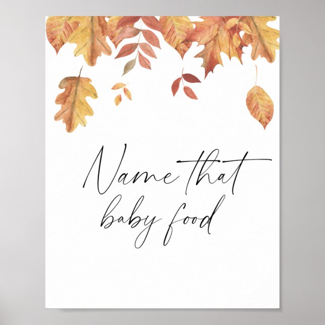 Falling leaves - name that baby food poster (Front)