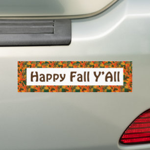 Falling Leaves Pattern for Autumn Bumper Sticker