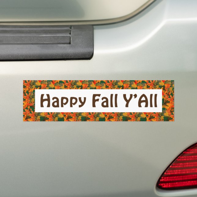 Falling Leaves Pattern for Autumn Bumper Sticker (On Car)