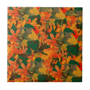 Falling Leaves Pattern for Autumn Ceramic Tile