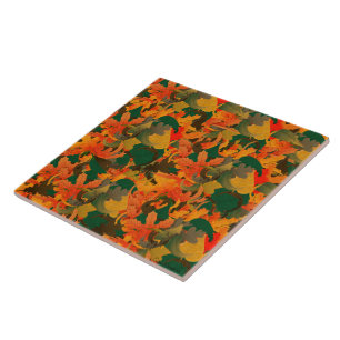 Falling Leaves Pattern for Autumn Ceramic Tile