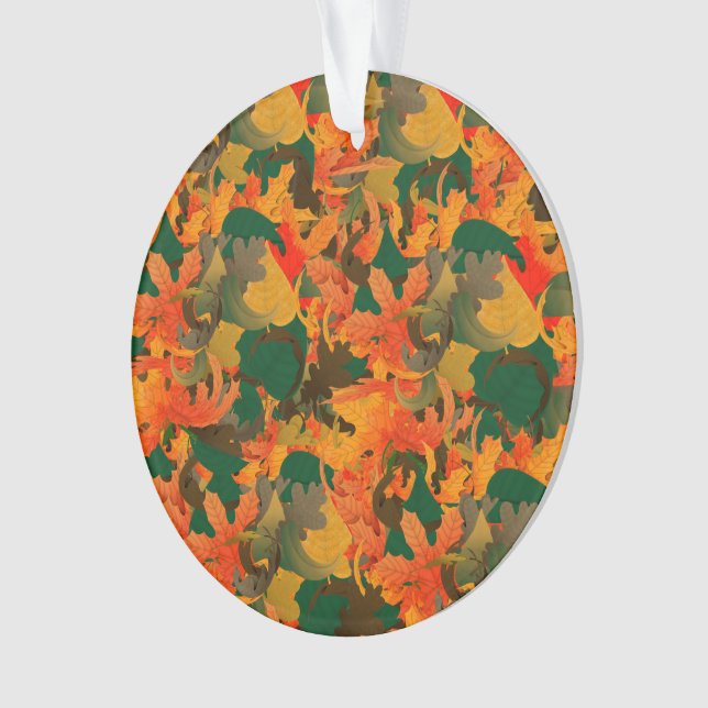 Falling Leaves Pattern for Autumn Ornament (Front)
