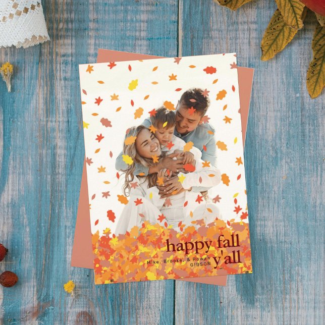 FALLING LEAVES PHOTO HOLIDAY CARD (Creator Uploaded)