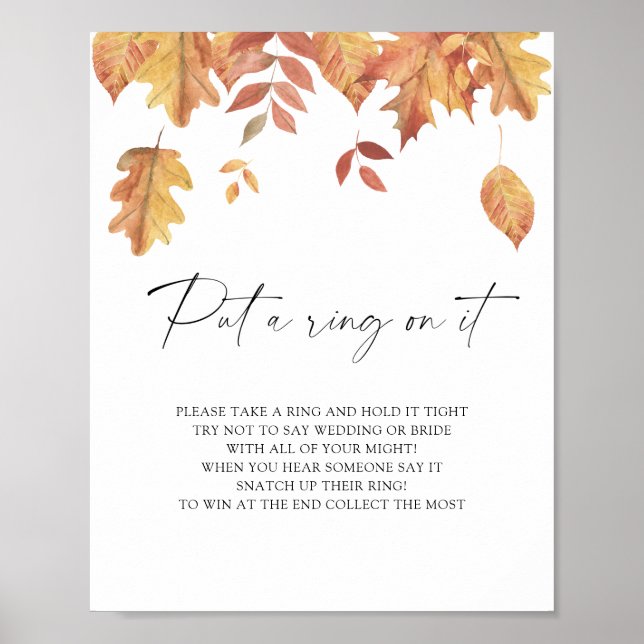 Falling leaves - put a ring on it game poster (Front)
