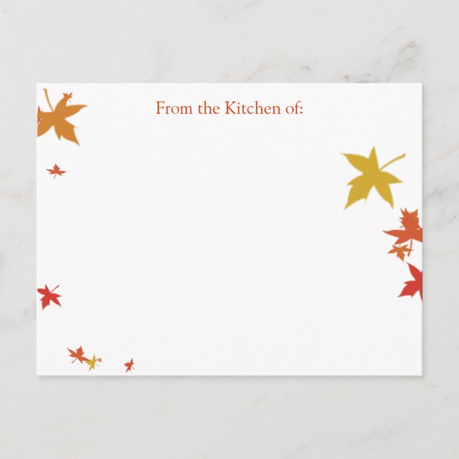 Falling Leaves Recipe Card (Custom Request) (Front)