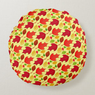 Falling Leaves Round Cushion