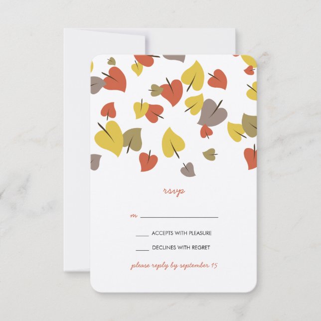 Falling Leaves RSVP Card (Front)