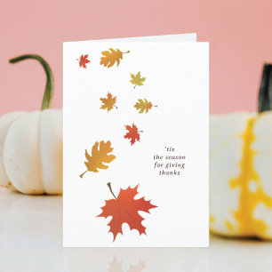 Falling Leaves Thanks Greeting Card