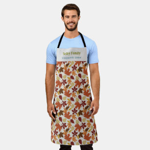 Falling Leaves Thanksgiving Family Cooking Crew Apron