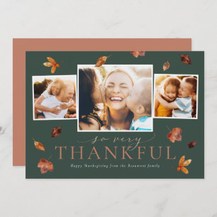 Falling Leaves Thanksgiving Photo Card