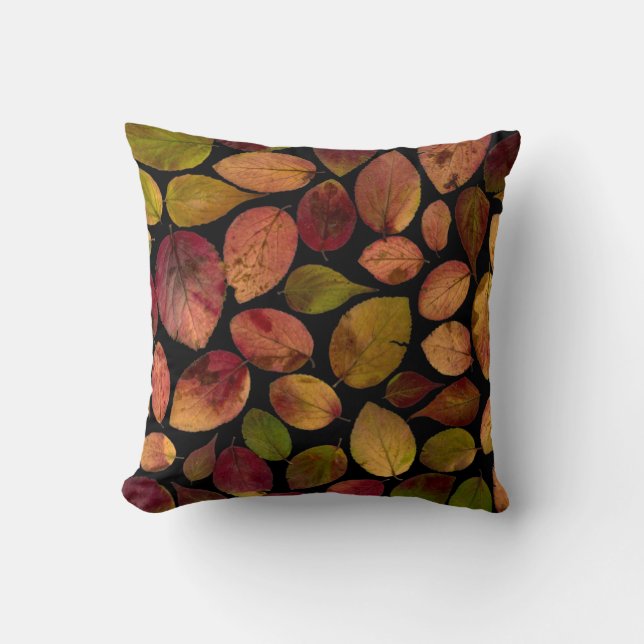 Falling Leaves Throw Pillow (Front)