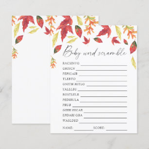 Falling leaves - Word scramble baby shower game