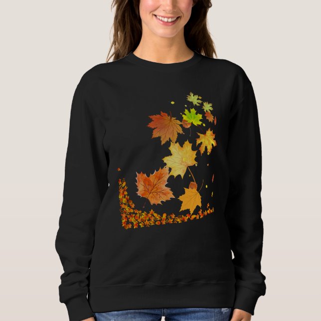 falling maple leaves sweatshirt (Front)