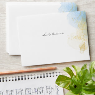 Falling Melody Poetic Watercolor Floral Wedding Envelope