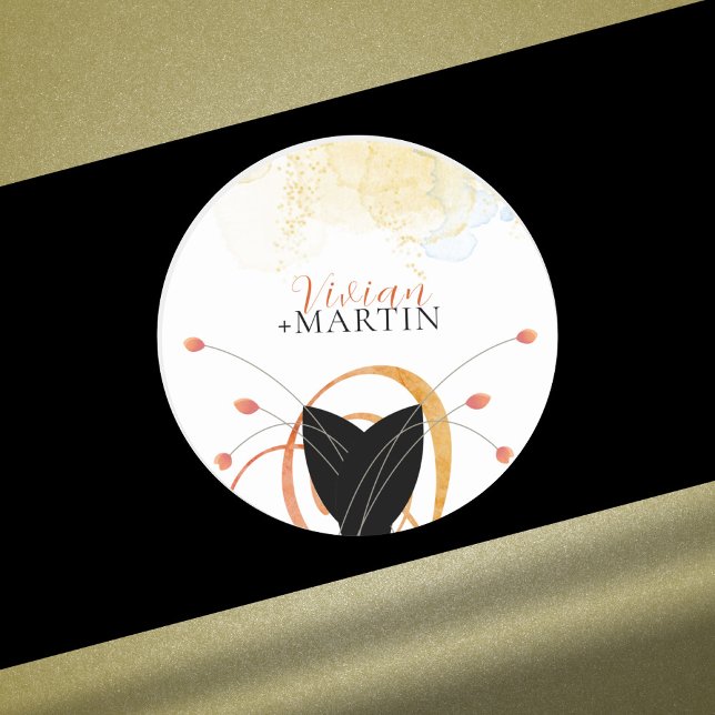 Falling Melody Poetic Watercolor Wedding Sticker (Creator Uploaded)