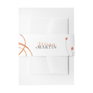 Falling Melody Poetic Wedding Invitation Belly Band