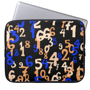 Falling numbers abstract background. Abstract back Laptop Sleeve