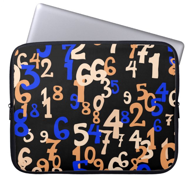 Falling numbers abstract background. Abstract back Laptop Sleeve (Front)
