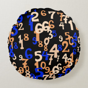 Falling numbers abstract background. Abstract back Round Cushion