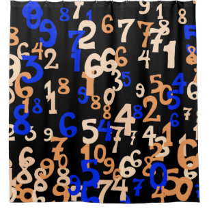 Falling numbers abstract background. Abstract back Shower Curtain