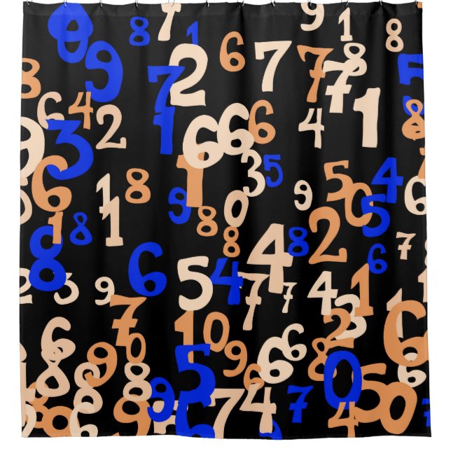 Falling numbers abstract background. Abstract back Shower Curtain (Front)