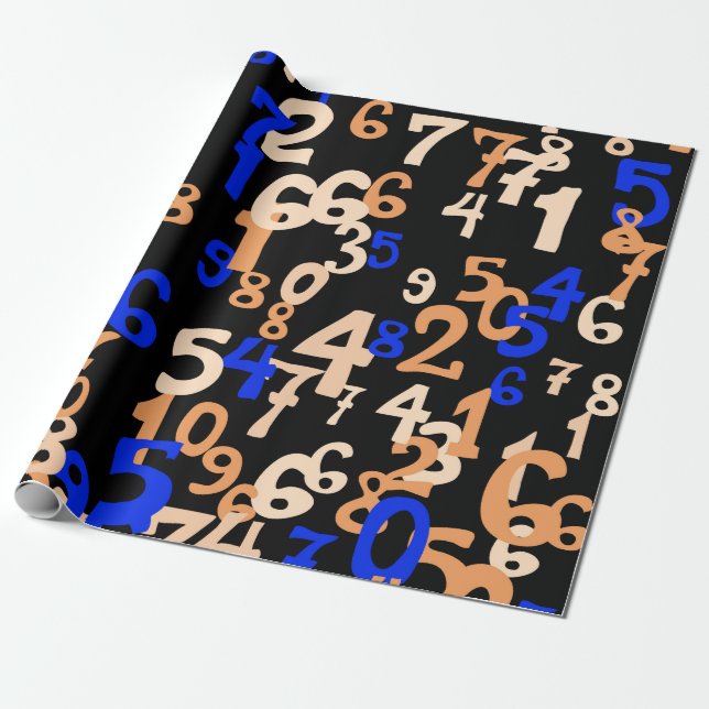 Falling numbers abstract background. Abstract back Wrapping Paper (Unrolled)