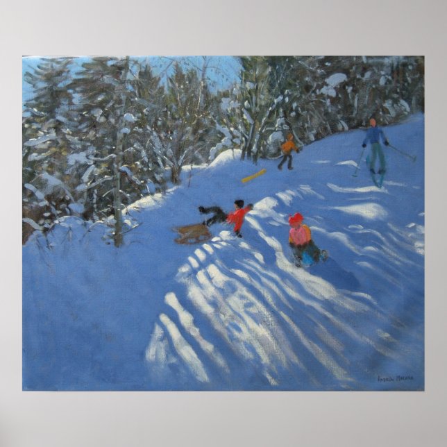 Falling off the Sledge Morzine Poster (Front)